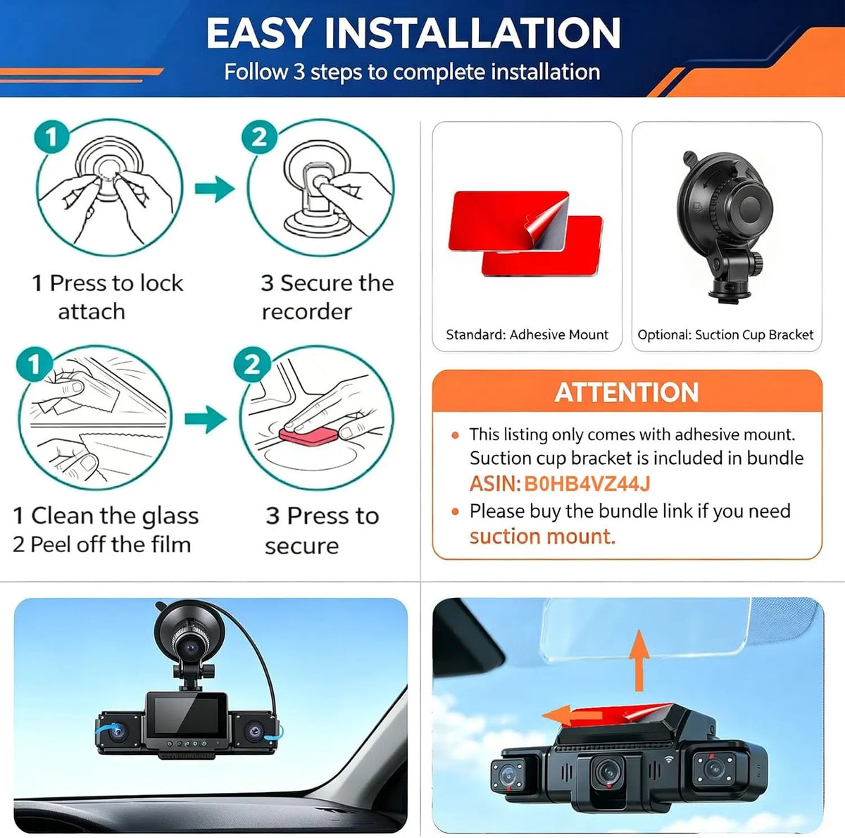 IDOLZEAL 4-Channel 360° View Dash Cam, Car Camera with Front Rear Left Right Recording, WiFi APP Control, G-Sensor, 24H Parking Mode, IR Night Vision, WDR, Wide Angle, Free 32G TF Card Included cam front